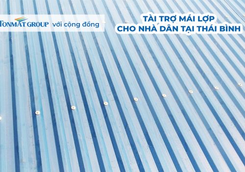 TONMAT Group tài trợ tấm lợp cho hoàn cảnh khó khăn tại Thái Bình