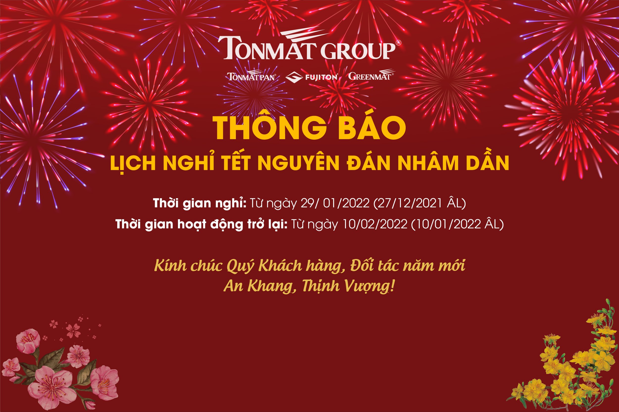 Thong bao nghi tet Nham dan 2022